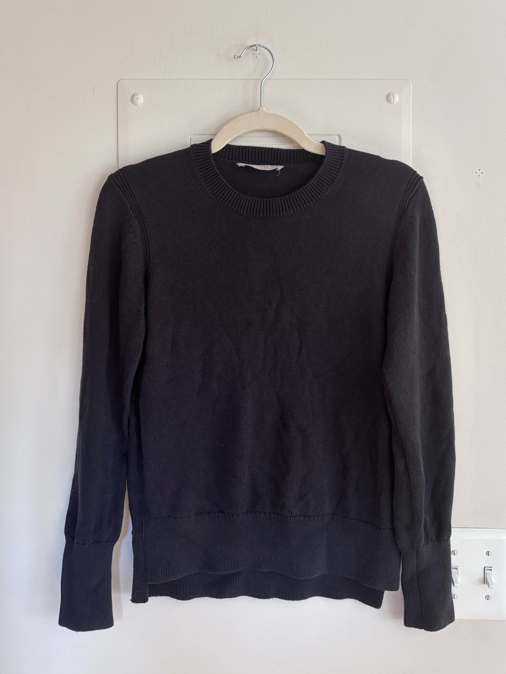 Everlane Black Cotton Crewneck Sweater